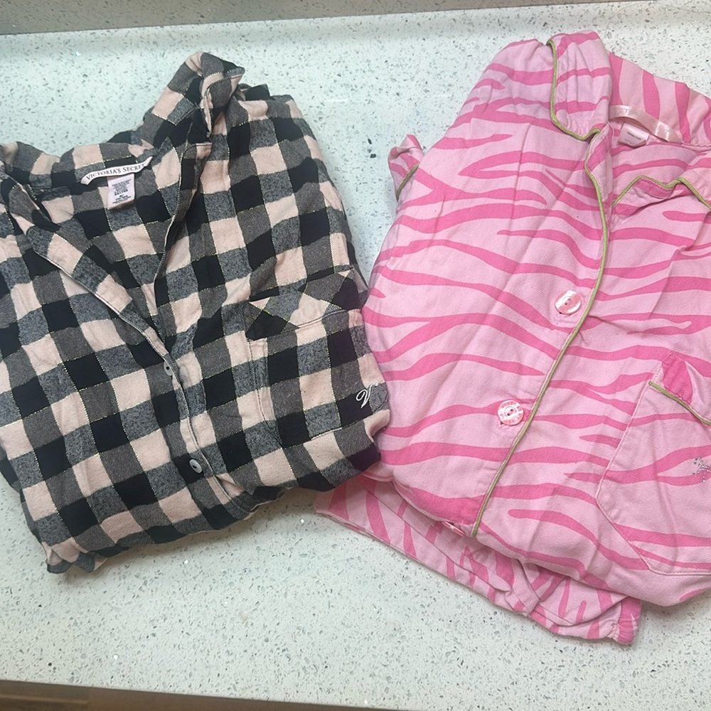Victoria's Secret Black and Pink Pajama Set